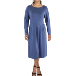 Plus Solid Fit & Flare Dress