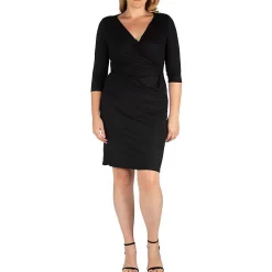 Plus Solid Midi Dress