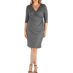 Plus Solid Midi Dress