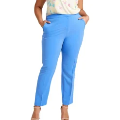 Plus Solid Straight Leg Pants