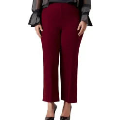 Plus Solid Straight Leg Pants