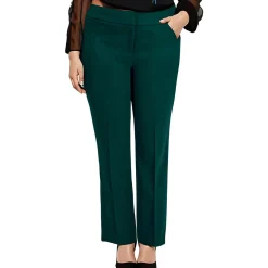 Plus Solid Straight Leg Pants