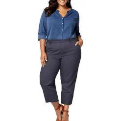 Plus Solid Trouser Pants