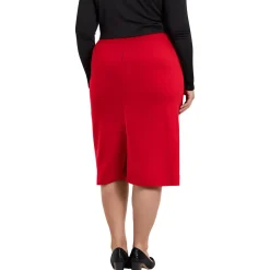 Plus Solid Crepe Pencil Skirt