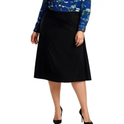 Plus Solid Knit Midi Skirt