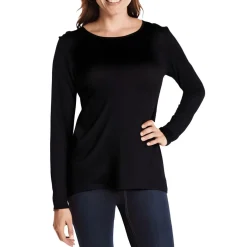 Plus Solid Long Sleeve Pullover Top