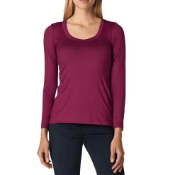 Plus Solid Long Sleeve Pullover Top