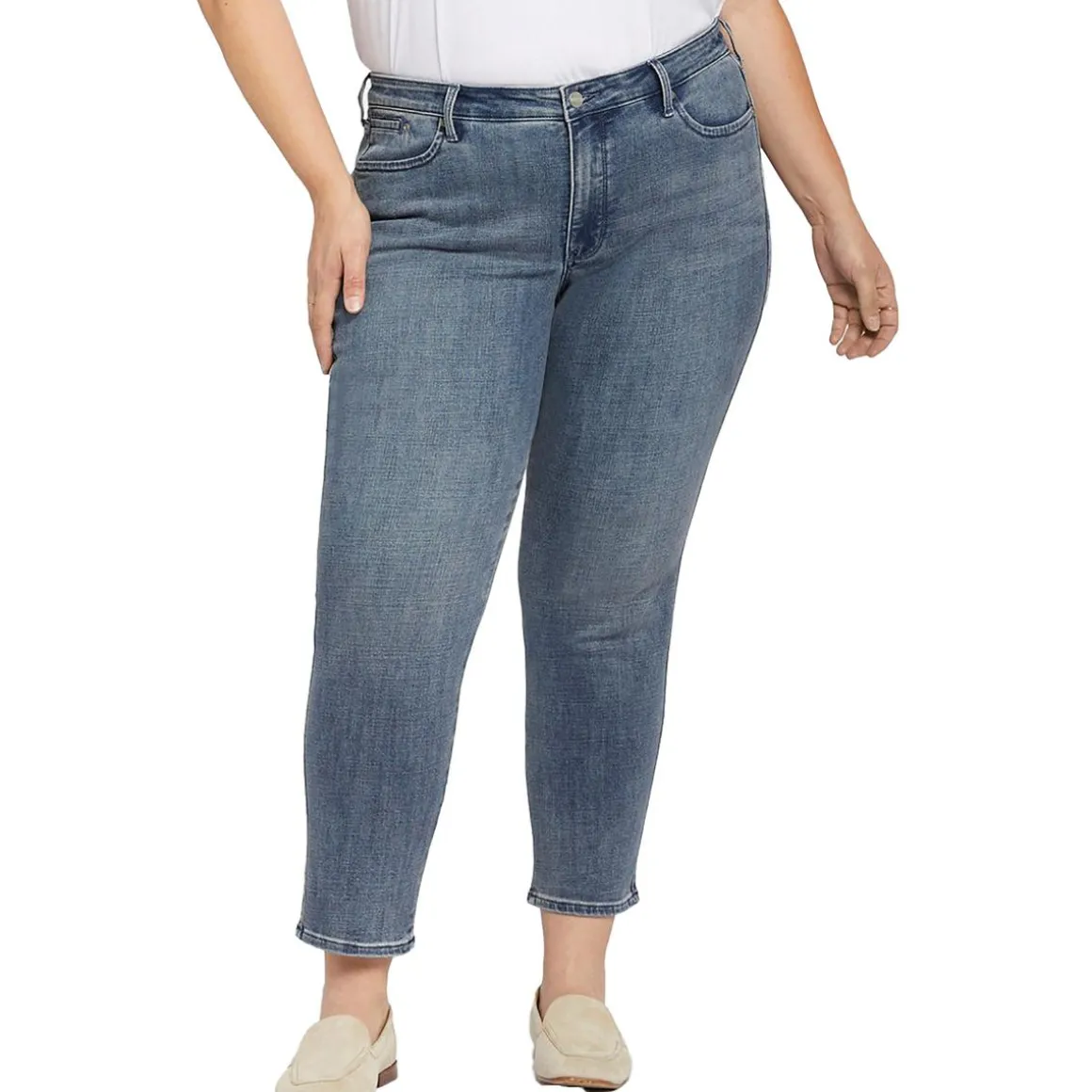 Plus Stella Tapered Medium Wash Ankle Jeans