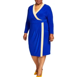 Plus Surplice Short Wrap Dress
