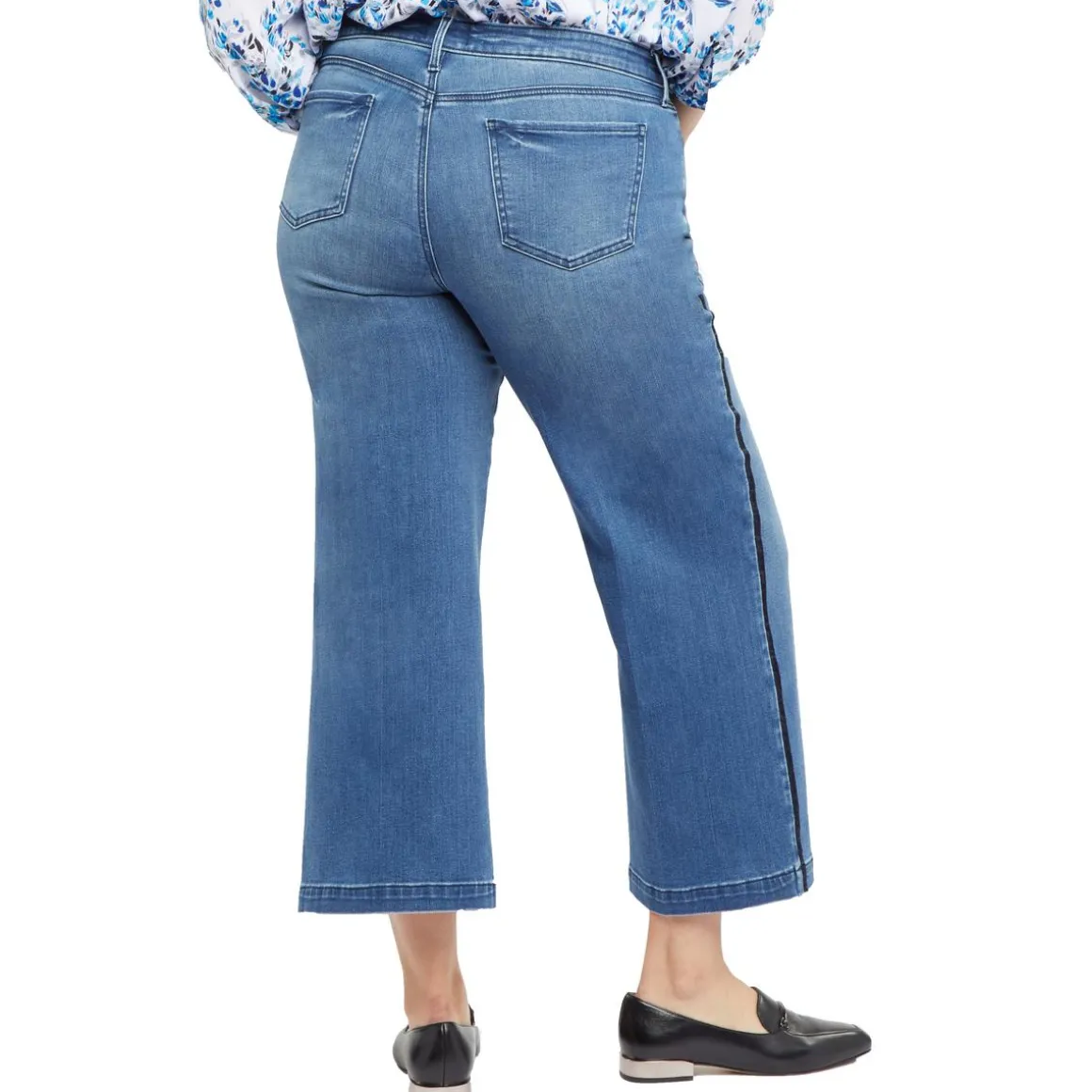 Plus Teresa Satin Trim Denim Ankle Jeans