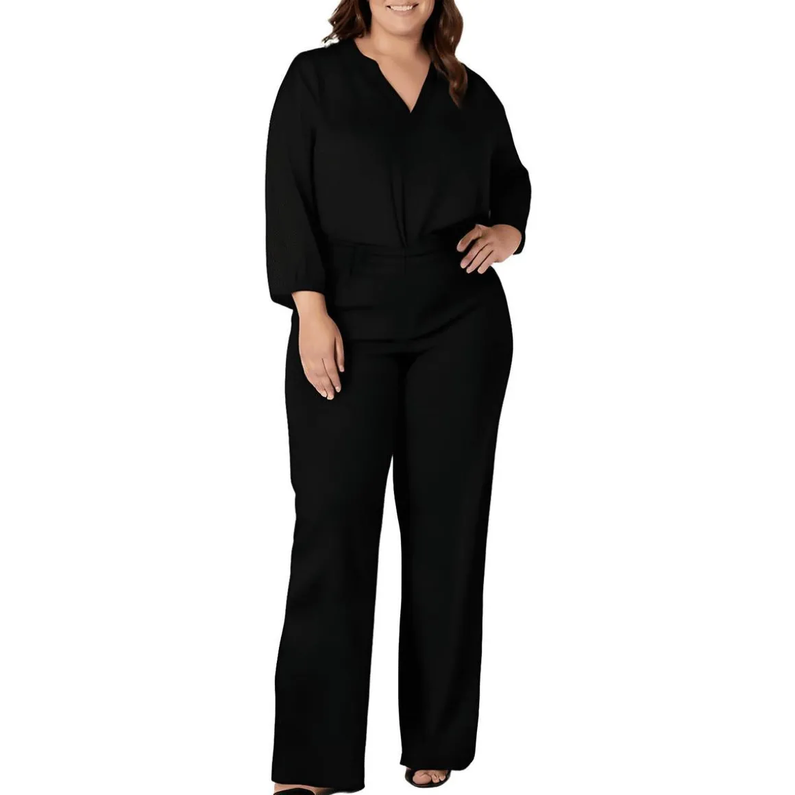 Plus Teresa Stretch Denim Wide Leg Jeans