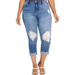 Plus The Bestie Mid Rise Distressed Ankle Jeans
