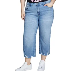 Plus The Darling Frayed Hem Denim Cropped Jeans