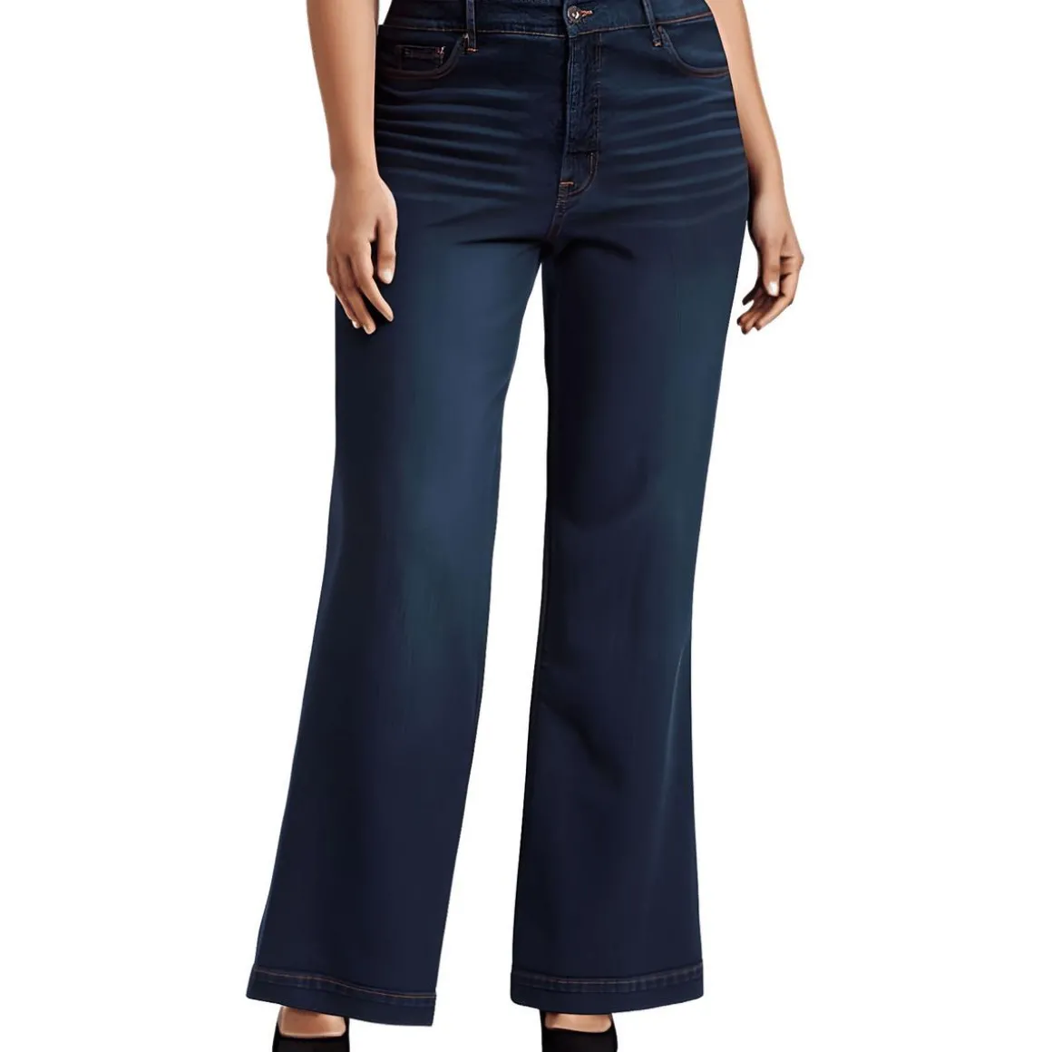 Plus True Love Pocket Denim Wide Leg Jeans