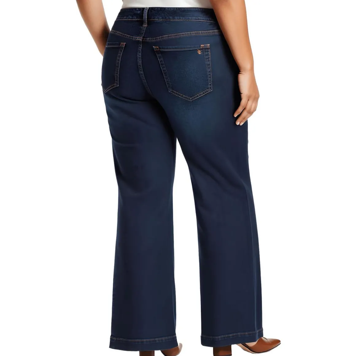 Plus True Love Pocket Denim Wide Leg Jeans