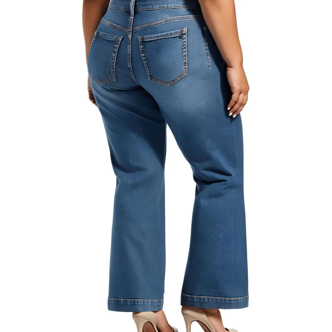Plus True Love Pocket Denim Wide Leg Jeans