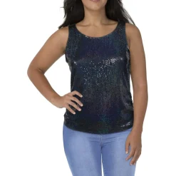 Plus U Neck Sequined Tank Top