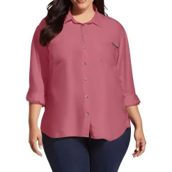 Plus Utility Collared Button-Down Top