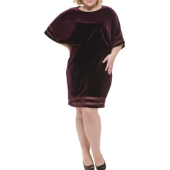 Plus Velvet Knee-Length Sheath Dress
