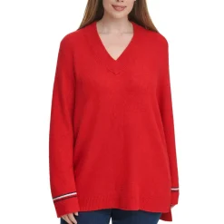 Plus V-Neck Cozy Pullover Sweater