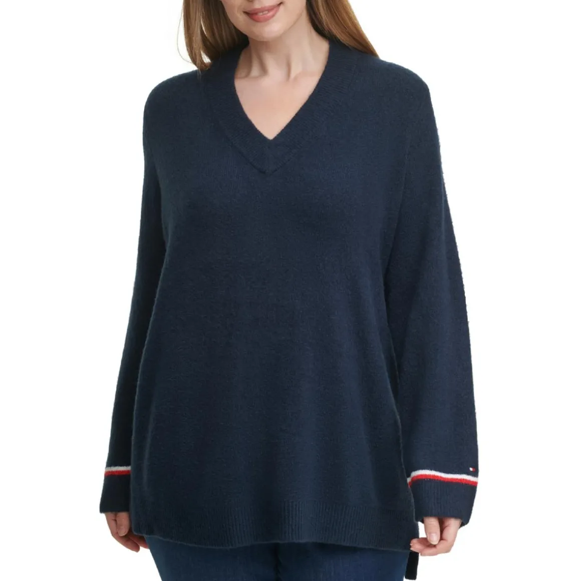 Plus V-Neck Cozy Pullover Sweater