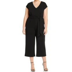Plus V-Neck Solid Jumpsuit