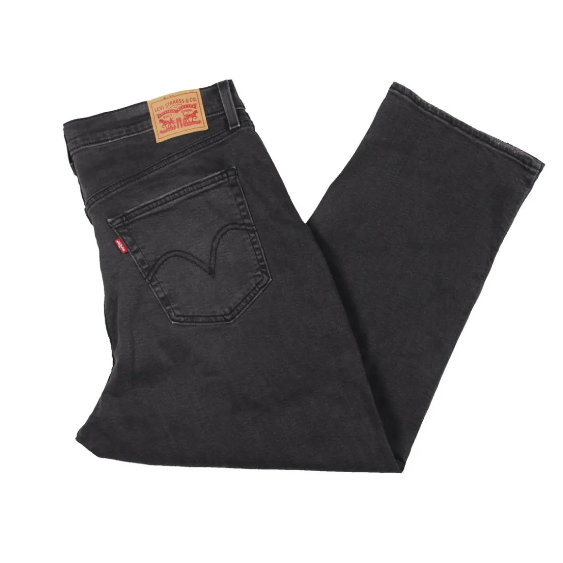 Plus Wedgie Distressed Dark Wash Straight Leg Jeans