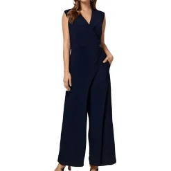 Plus Wide Leg Shawl Collar Jumpsuit