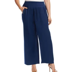 Plus Winnie Solid Pull On Wide Leg Pants
