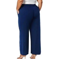 Plus Winnie Solid Pull On Wide Leg Pants