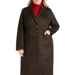 Plus Wool Blend Long Trench Coat