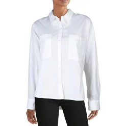 Pocket Cotton Button-Down Top
