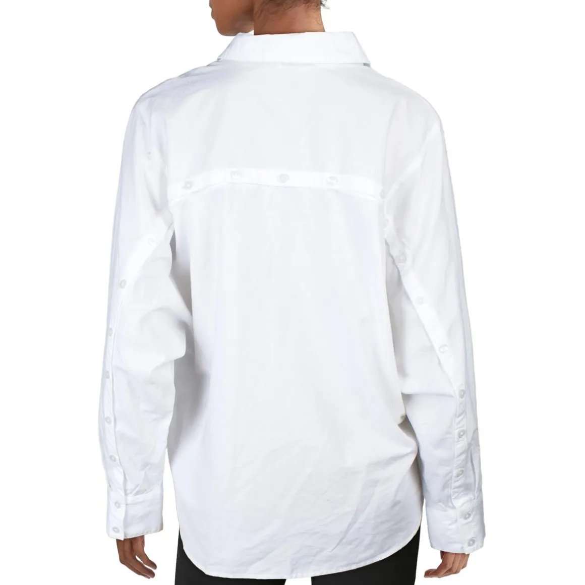 Pocket Cotton Button-Down Top