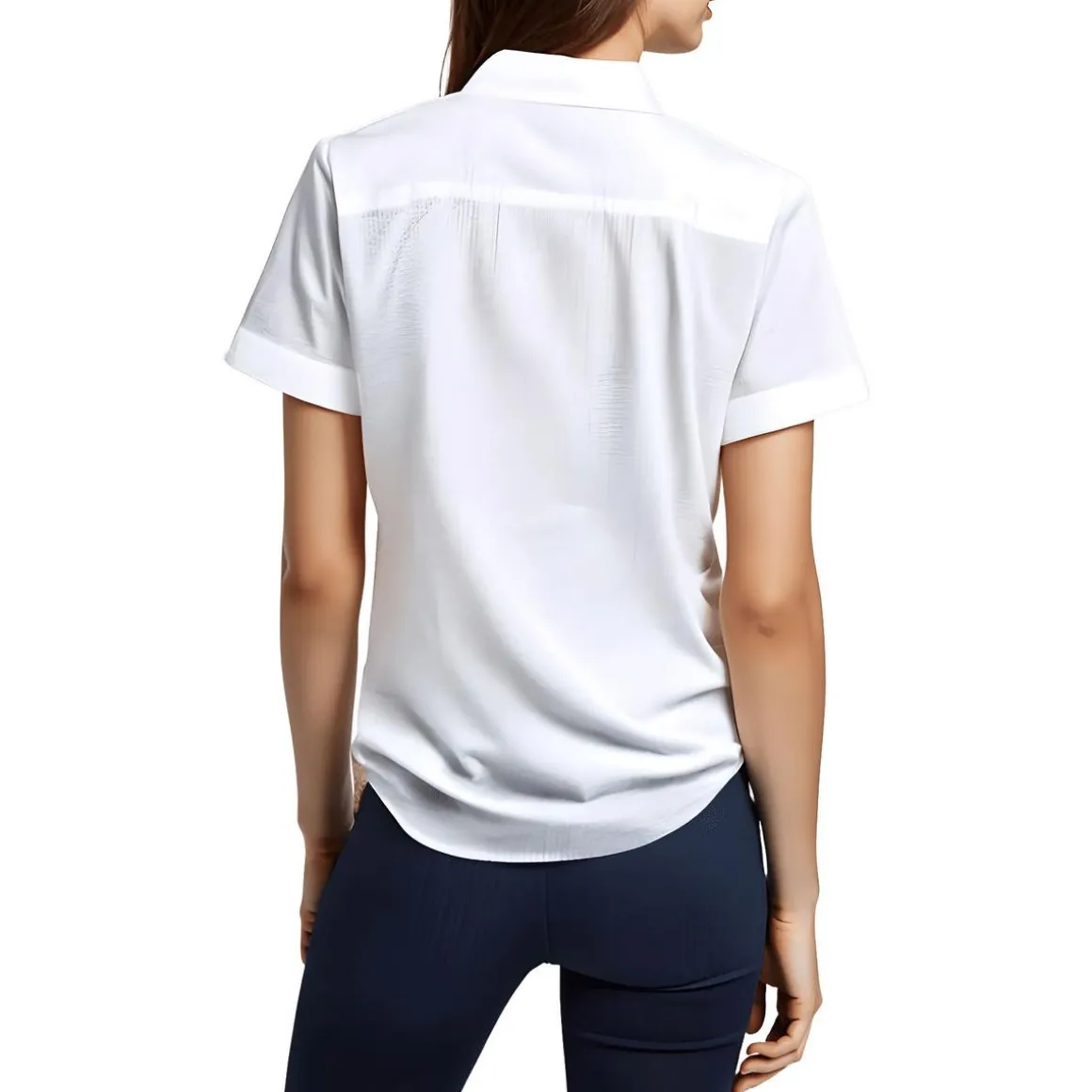 Pocket Cotton Button-Down Top