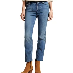 Pocket Denim Straight Leg Jeans