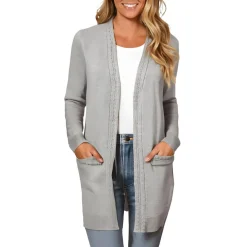 Pocket Knit Cardigan Sweater