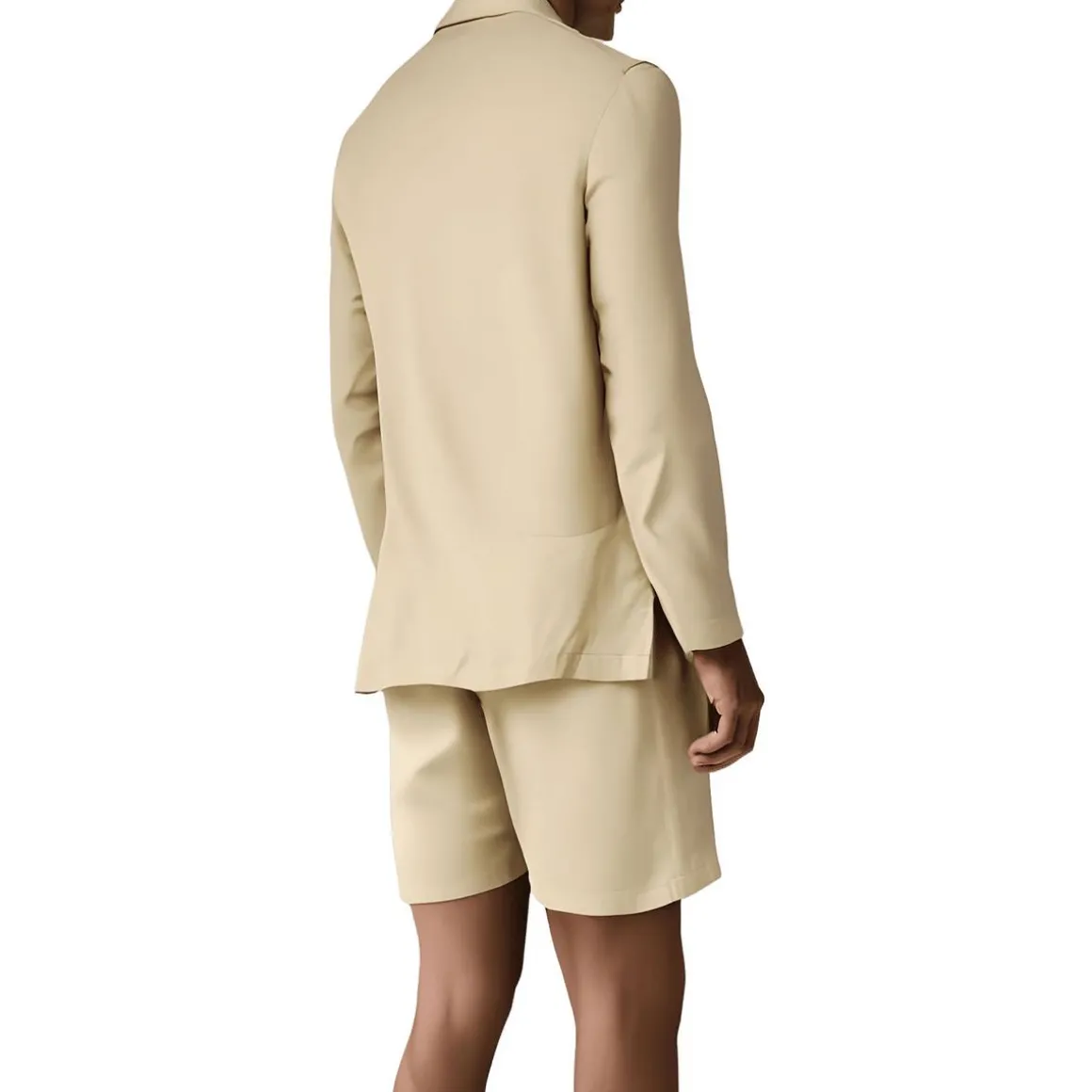 Pocket Linen Two-Button Blazer