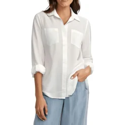 Pocket Tencel Button-Down Top