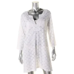 Polka Dot Split Neck Dress Swim Cover-Up