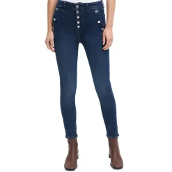 Portia Mid Rise Button Fly Skinny Jeans