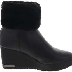 POWELL WEDGE BOOTIE Faux Fur Lined Faux Leather Wedge Boots