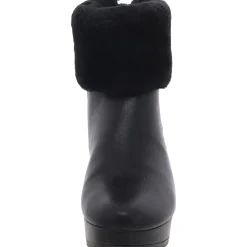 POWELL WEDGE BOOTIE Faux Fur Lined Faux Leather Wedge Boots