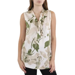 Printed Bow Neck Blouse