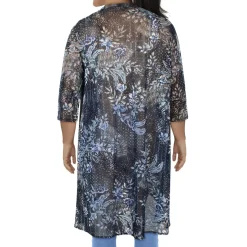 Printed Cardigan Open-Front Blazer