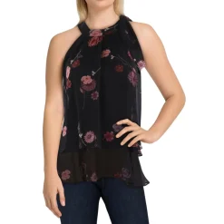 Printed Chiffon Halter Top