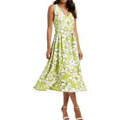 Printed Chiffon Midi Dress