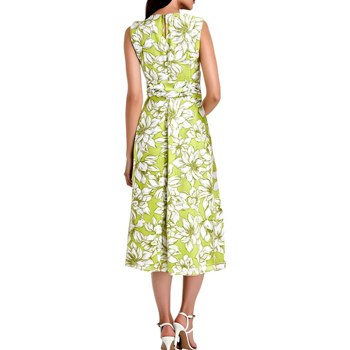 Printed Chiffon Midi Dress