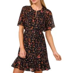 Printed Chiffon Mini Dress
