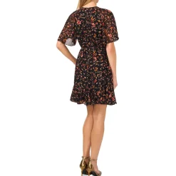 Printed Chiffon Mini Dress