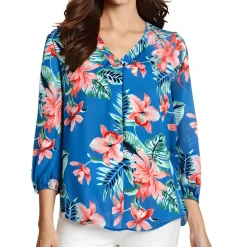 Printed Chiffon Tunic Top